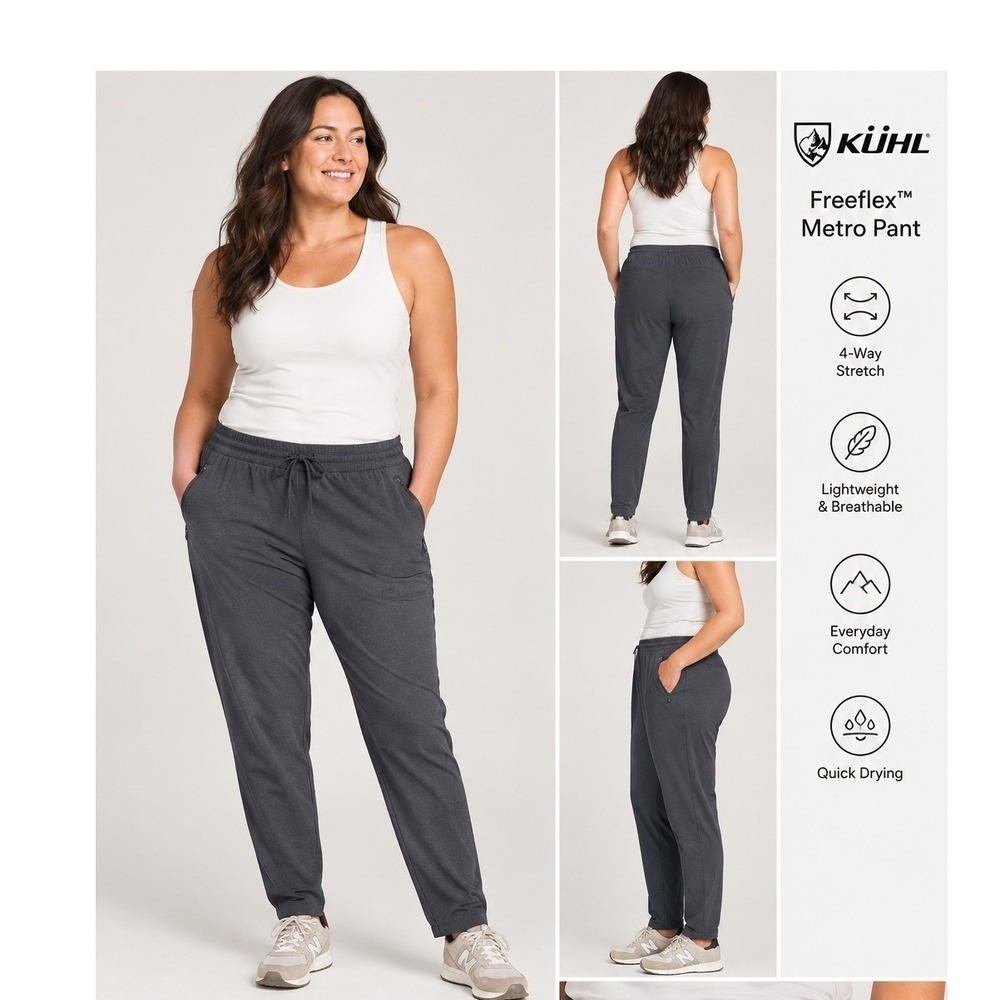 KUHL Freeflex Metro Pant Womens XL Reg Gray 4-Way Stretch Lightweight